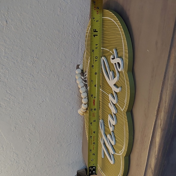 Give Thanks Hanging Pumpkin Sign Wall Door Decor - Picture 3 of 7